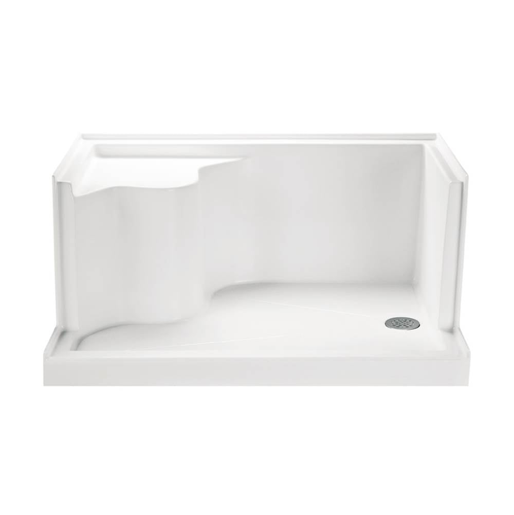 MTI Baths - 6032 ACRYLIC CXL LH DRAIN INTEGRAL SEAT/TILE FLANGE - WHITE - White