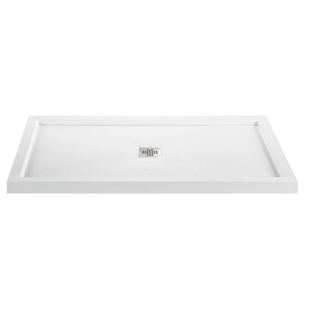MTI Baths - 6636 ACRYLIC CXL CENTER DRAIN MULTI THRESHOLD - WHITE - White