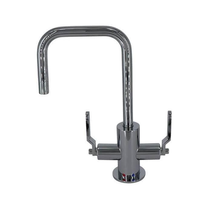 Mountain Plumbing - Hot & Cold Water Faucet with Contemporary Round Body & Industrial Lever Handles (90° Spout) - Venetian Bronze