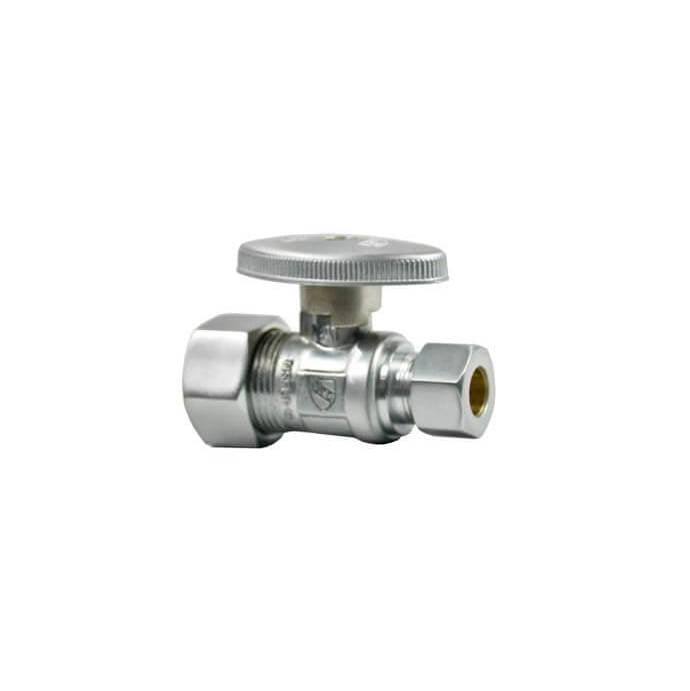 Mountain Plumbing - Brass Oval Handle with 1/4 Turn Ball Valve - Lead Free - Straight (1/2'' Compression) - Pewter