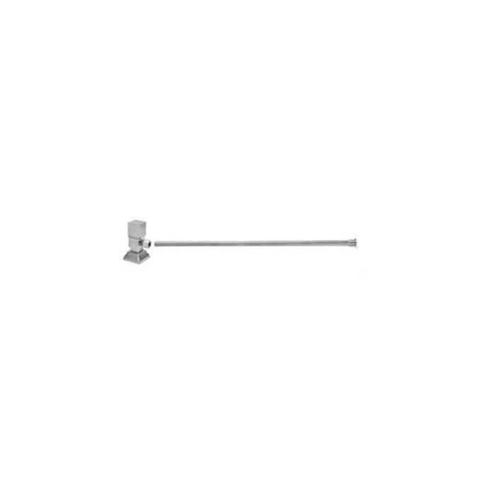 Mountain Plumbing - Toilet Supply Kit - Contemporary Square Handle with 1/4 Turn Ceramic Disc Cartridge Valve (MT5004-NL) - Angle, Flat Head Riser - Antique Brass