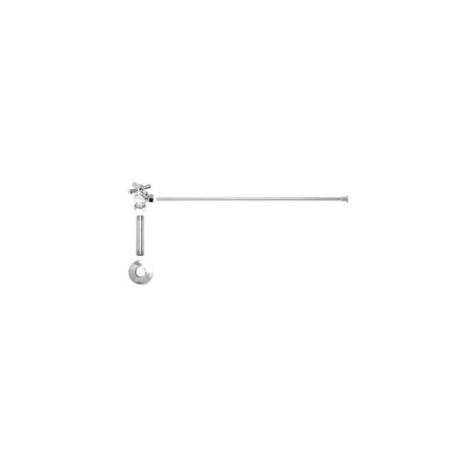 Mountain Plumbing - Toilet Supply Kit - Brass Cross Handle with 1/4 Turn Ball Valve (MT616-NL) - Angle, Flat Head Riser - Satin Brass