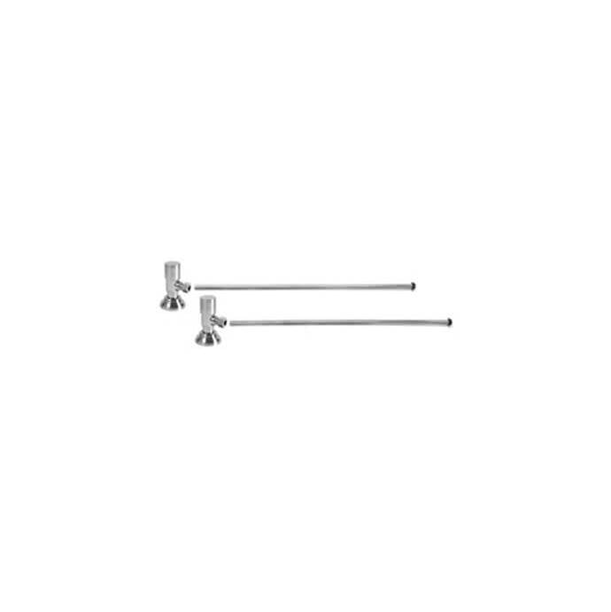 Mountain Plumbing - Lavatory Supply Kit - Contemporary Round Handle with 1/4 Turn Ceramic Disc Cartridge Valve (MT6004-NL) - Angle, No Trap - Satin Brass