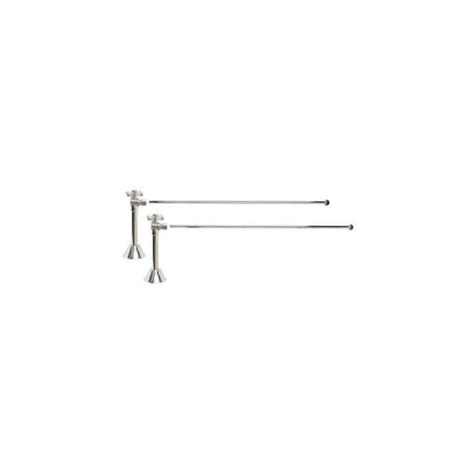Mountain Plumbing - Lavatory Supply Kit - Brass Cross Handle with 1/4 Turn Ball Valve (MT629-NL) - Angle Sweat, No Trap - Satin Brass