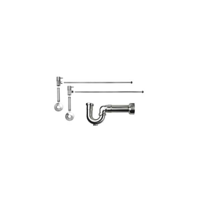 Mountain Plumbing - Lavatory Supply Kit - Contemporary Lever Handle with 1/4 Turn Ceramic Disc Cartridge Valve (MT5001L-NL) - Angle, Massachusetts P-Trap - Unlacquered Brass