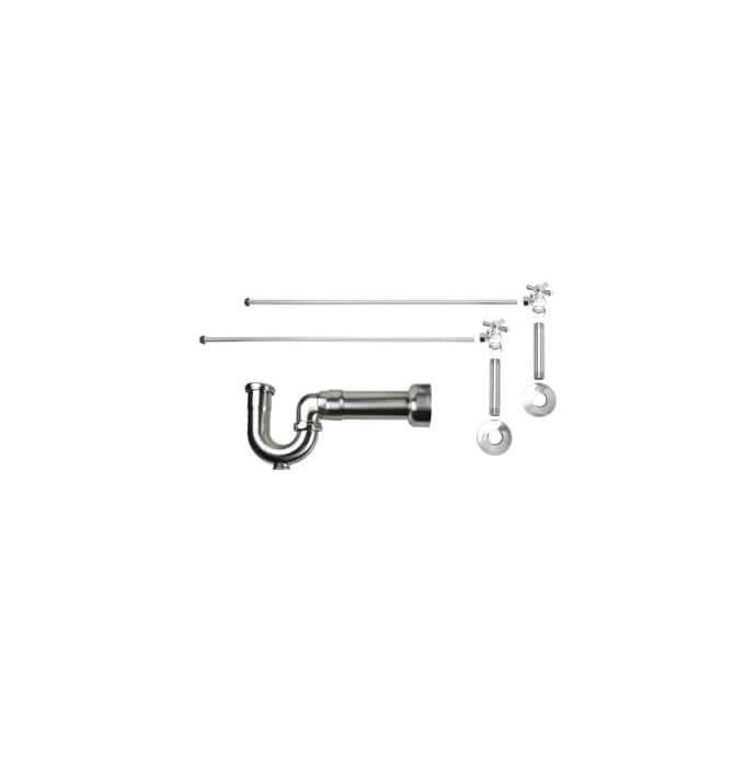 Mountain Plumbing - Lavatory Supply Kit - Brass Cross Handle with 1/4 Turn Ball Valve (MT616-NL) - Angle, Massachusetts P-Trap - Venetian Bronze