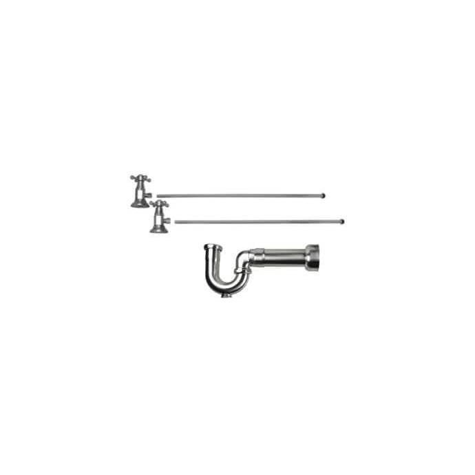 Mountain Plumbing - Lavatory Supply Kit - Brass Deluxe Cross Handle with 1/4 Turn Ceramic Disc Cartridge Valve (MT4004X-NL) - Angle, Massachusetts P-Trap - Venetian Bronze