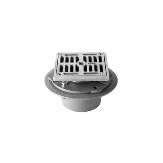 Mountain Plumbing - 4'' Square Complete Shower Drain - ABS - Satin Gold