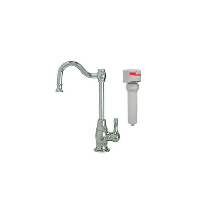 Mountain Plumbing - Point-of-Use Drinking Faucet with Traditional Double Curved Body & Curved Handle & Mountain Pure Water Filtration System - Antique Brass
