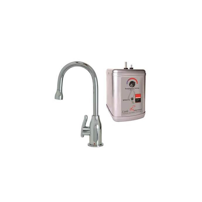 Mountain Plumbing - Hot Water Faucet with Modern Curved Body & Handle & Little Gourmet Premium Hot Water Tank - Champagne Bronze
