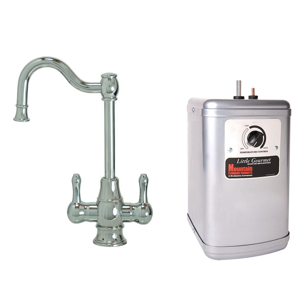 Mountain Plumbing - Hot & Cold Water Faucet with Traditional Double Curved Body & Curved Handles & Little Gourmet Premium Hot Water Tank - Venetian Bronze