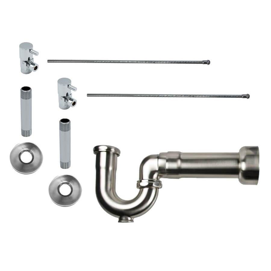 Mountain Plumbing - Lavatory Supply Kit - Contemporary Lever Handle with 1/4 Turn Ceramic Disc Cartridge Valve (MT5001L-NL) - Angle, Massachusetts P-Trap
