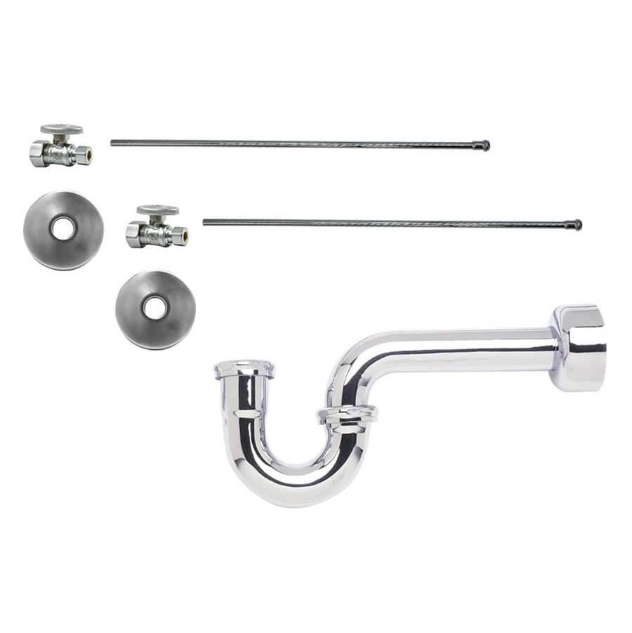 Mountain Plumbing - Lavatory Supply Kit - Brass Oval Handle with 1/4 Turn Ball Valve (MT410-NL) - Straight, P-Trap 1-1/2'' - PVD Brushed Bronze