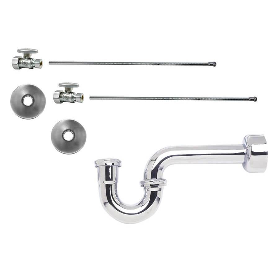 Mountain Plumbing - Lavatory Supply Kit - Brass Oval Handle with 1/4 Turn Ball Valve (MT410-NL) - Straight, P-Trap 1-1/4''