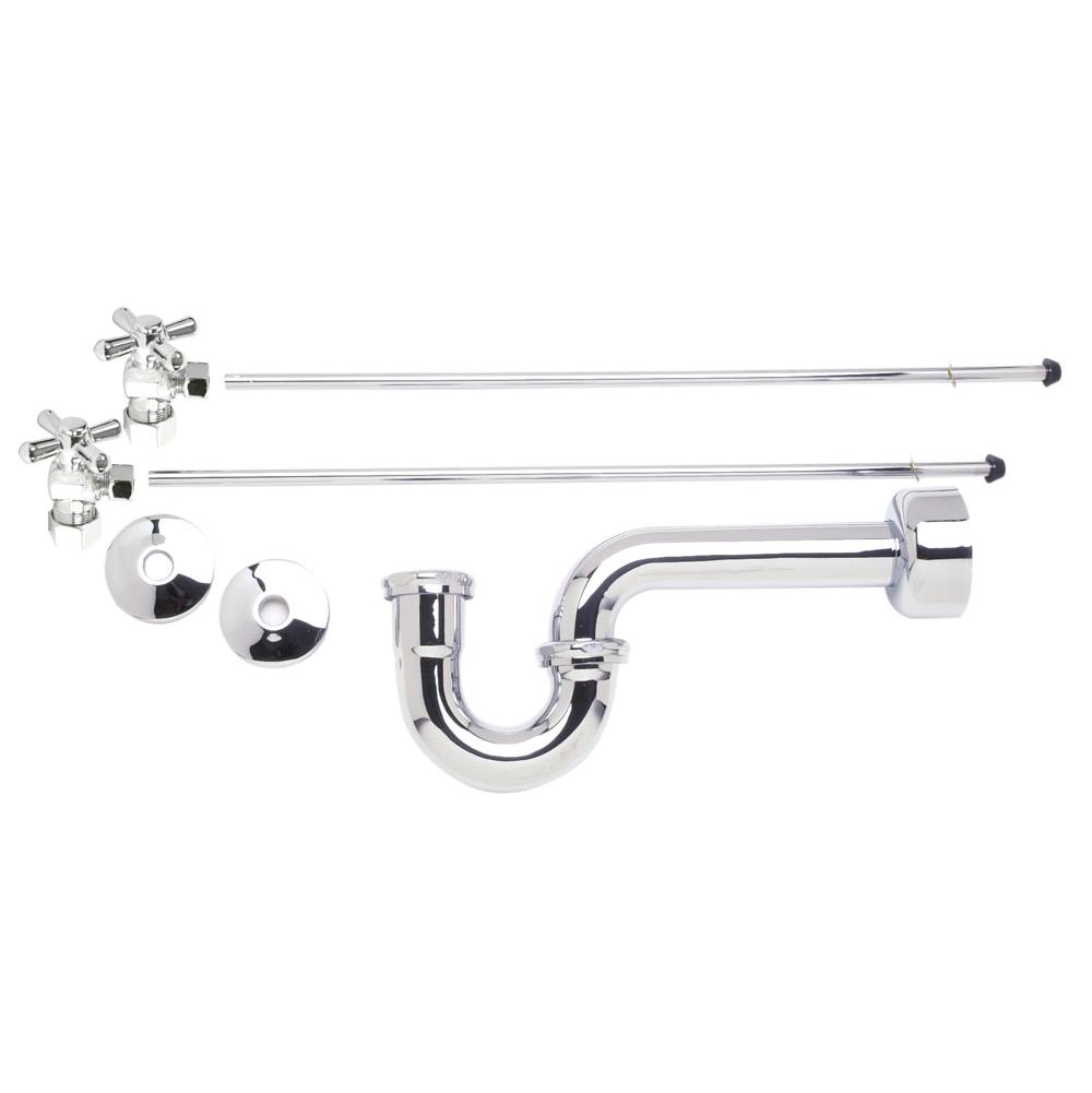 Mountain Plumbing - Lavatory Supply Kit - Brass Cross Handle with 1/4 Turn Ball Valve (MT621-NL) - Angle, P-Trap 1-1/2'' - Venetian Bronze