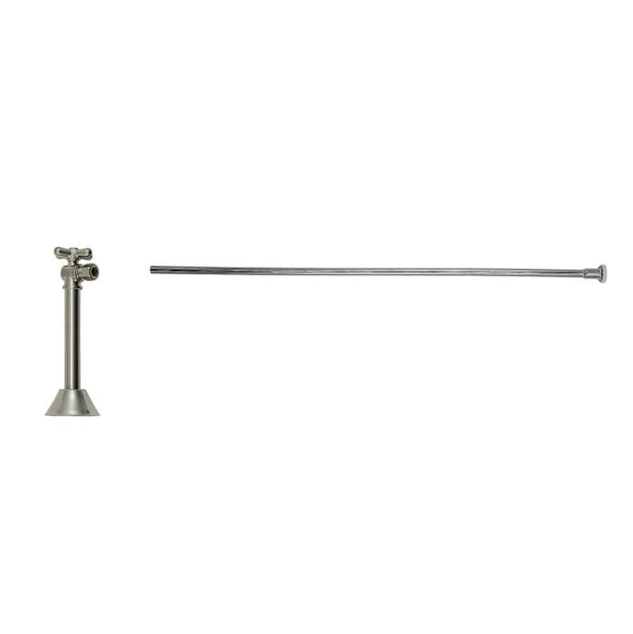 Mountain Plumbing - Toilet Supply Kit - Brass Cross Handle with 1/4 Turn Ball Valve (MT629-NL) - Angle Sweat, Flat Head Riser