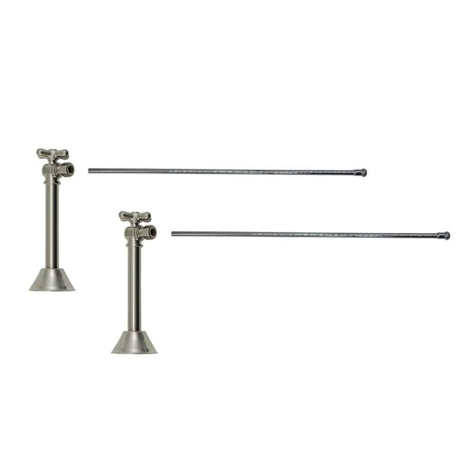 Mountain Plumbing - Lavatory Supply Kit - Brass Cross Handle with 1/4 Turn Ball Valve (MT629-NL) - Angle Sweat, No Trap - PVD Brushed Bronze