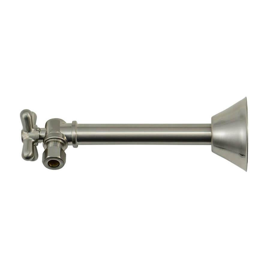 Mountain Plumbing - Brass Cross Handle with 1/4 Turn Ball Valve - Lead Free - Angle Sweat - Polished Gold