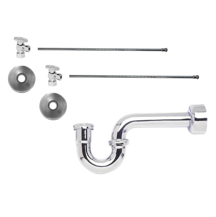Mountain Plumbing - Lavatory Supply Kit - Brass Oval Handle with 1/4 Turn Ball Valve (MT403-NL) - Angle, P-Trap 1-1/2'' - Satin Gold