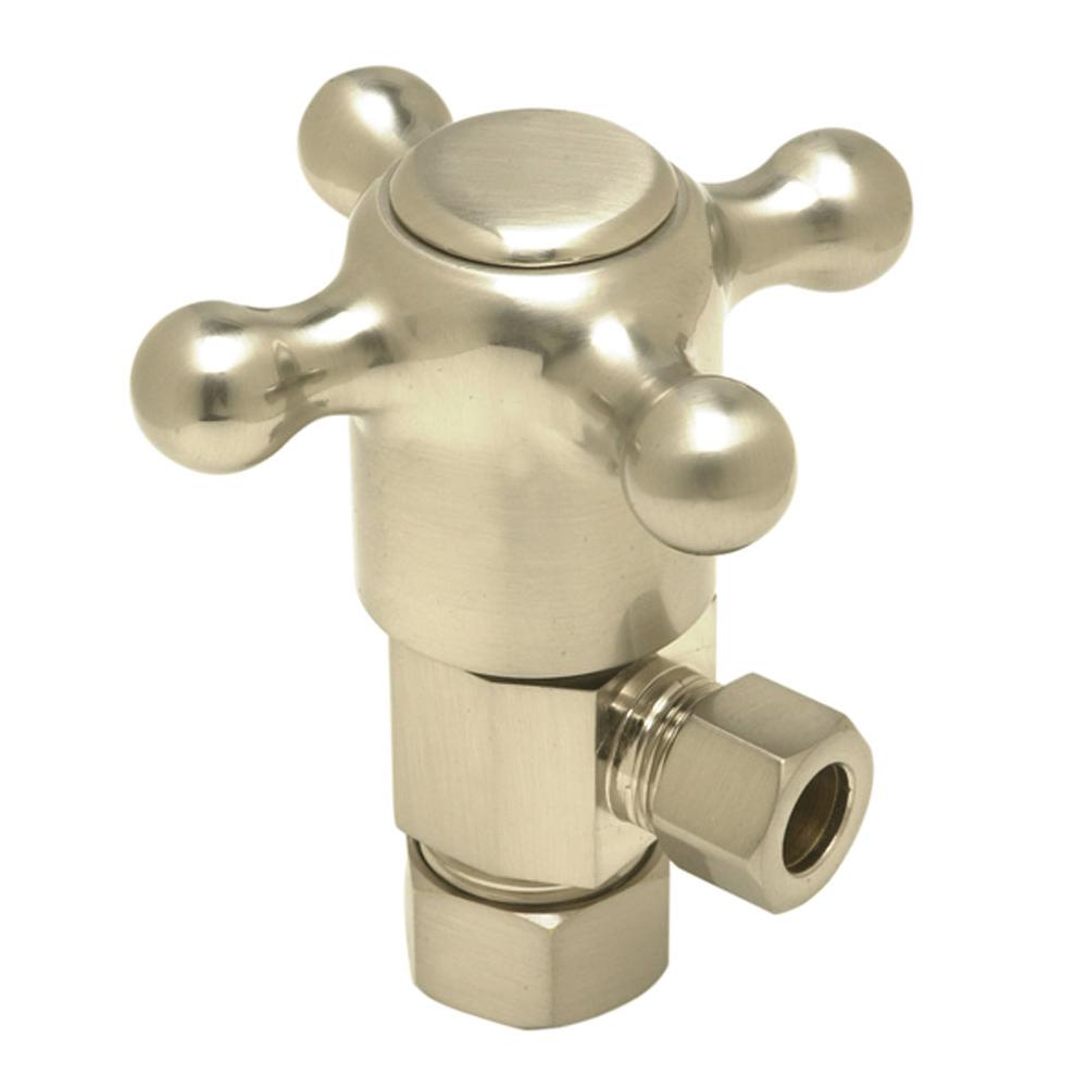 Mountain Plumbing - Brass Cross Handle with 1/4 Turn Ceramic Disc Cartridge Valve - Lead Free - Angle (1/2'' Compression) - Weathered Copper