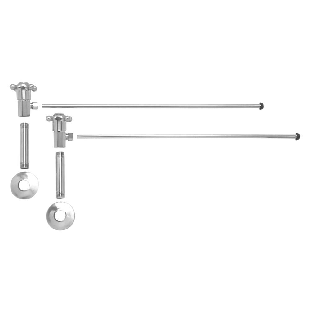 Mountain Plumbing - Lavatory Supply Kit - Brass Cross Handle with 1/4 Turn Ceramic Disc Cartridge Valve (MT4001X-NL) - Angle, No Trap - Weathered Copper