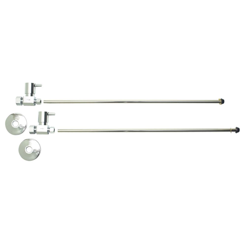 Mountain Plumbing - Lavatory Supply Kit - Contemporary Lever Handle with 1/4 Turn Ceramic Disc Cartridge Valve (MT5120L-NL) - Straight, No Trap - White
