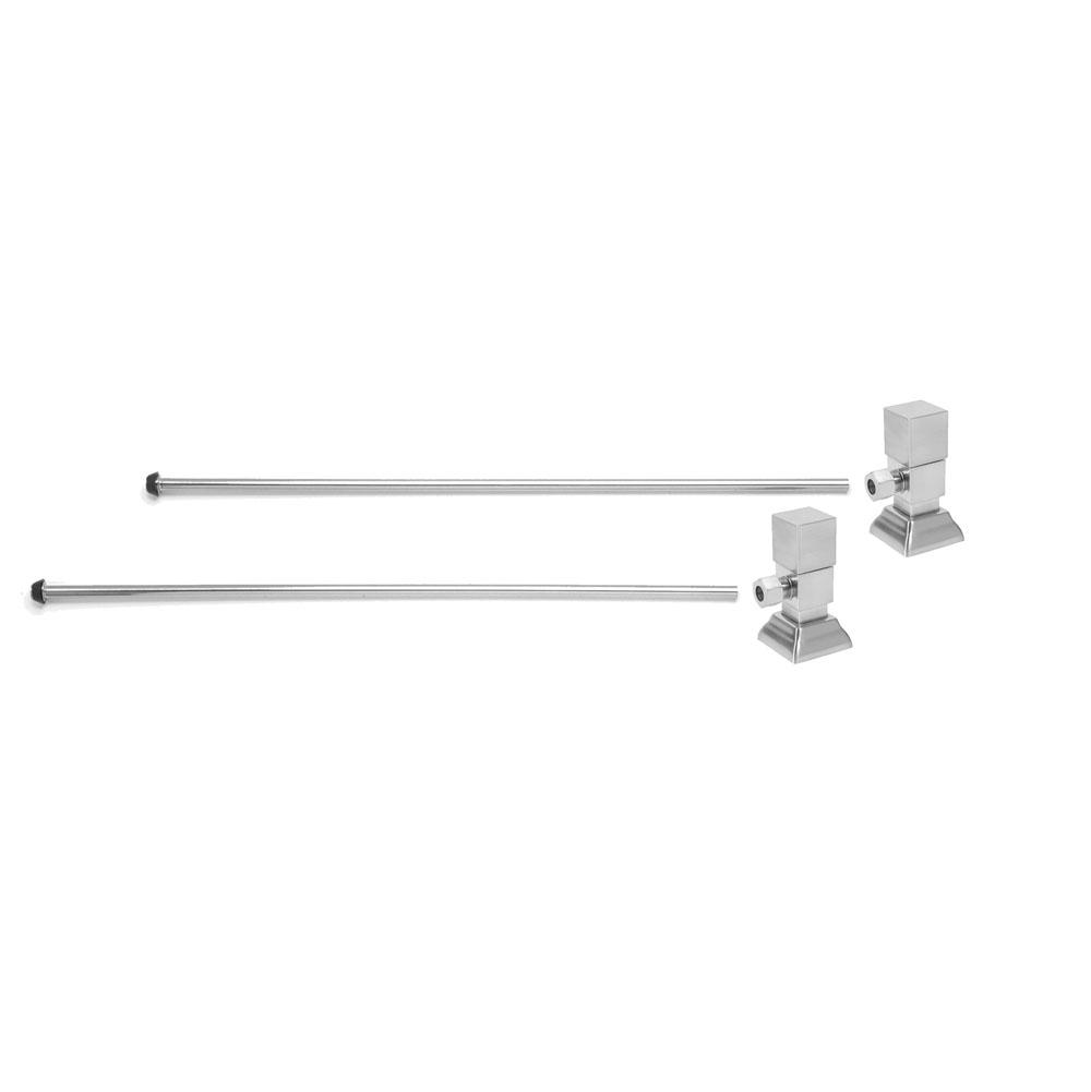 Mountain Plumbing - Lavatory Supply Kit - Contemporary Square Handle with 1/4 Turn Ceramic Disc Cartridge Valve (MT5004-NL) - Angle, No Trap - Unlacquered Brass