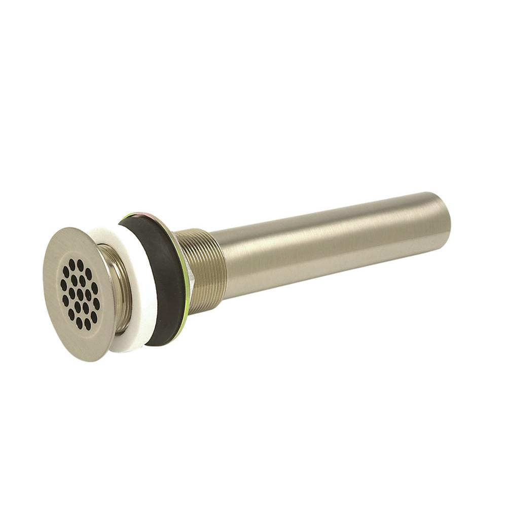 Mountain Plumbing - 20 Hole Brass Lavatory Grid Drain - 6'' Tailpiece with Overflow - White