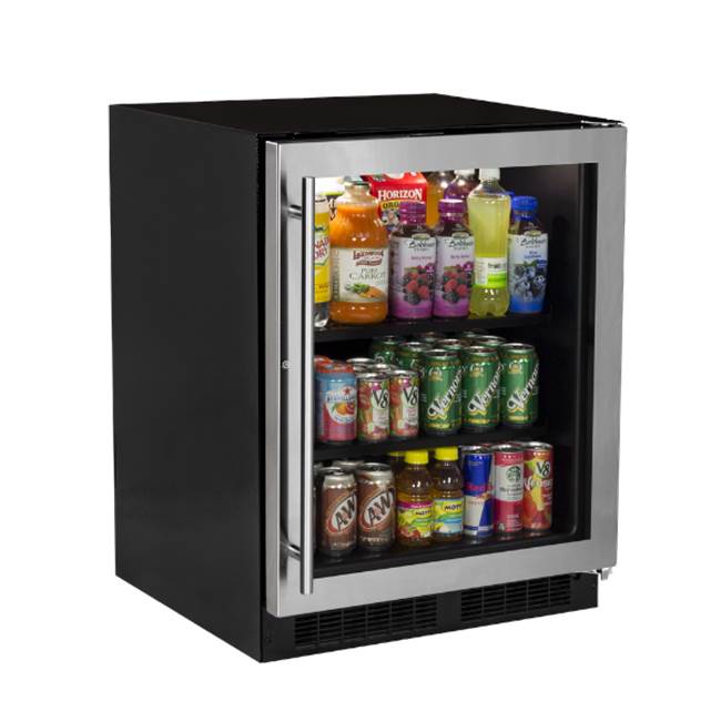 Marvel - 24'' Marvel Low Profile Built-In All Refrigerator, Solid Stainless Steel Door With Lock, Reversible Hinge