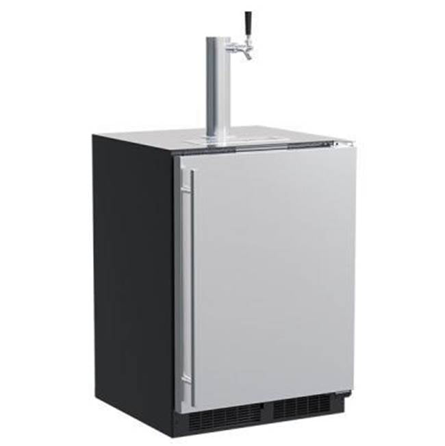 Marvel - 24'' Dispenser, Single Beer & Beverage Tap, Stainless Steel, Solid Door, Reversible Door