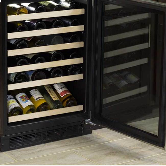 24'' Marvel High Efficiency Single Zone Wine Refrigerator, Stainless Steel, Glass Door, Reversible Door