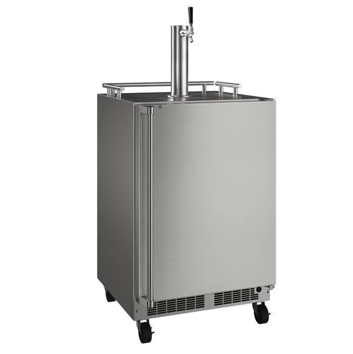 Marvel - 24'' Mobile Outdoor Dispenser, Single Beer & Beverage Tap, Stainless Steel Door, Lock, Reversible Door