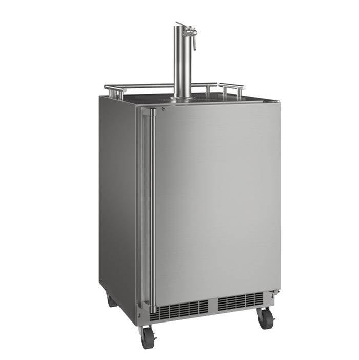 Marvel - 24'' Mobile Outdoor Dispenser, Single Wine & Beverage Tap, Stainless Steel Door, Lock, Reversible Door