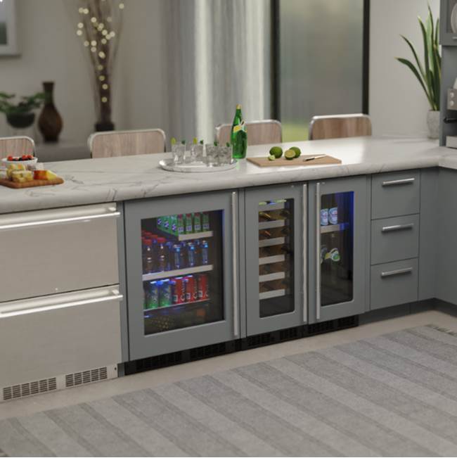 15'' Marvel Professional Beverage Center, Panel Ready, Glass Door, Lock, Reversible Door