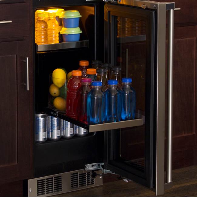 15'' Marvel Professional Beverage Center, Stainless, Glass Door, Lock, Reversible Door