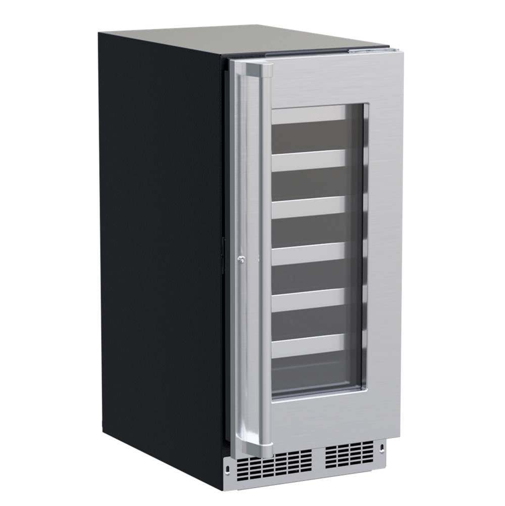 Marvel - 15'' Marvel Professional Single Zone Wine Refrigerator,Stainless, Glass Door, Lock, Reversible Door