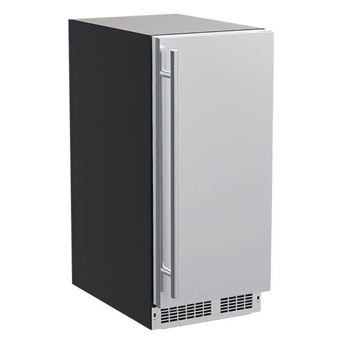 Marvel - 15'' Nugget Ice Machine, Pump, Stainless Steel, Solid Door, Reversible Door - Stainless Steel