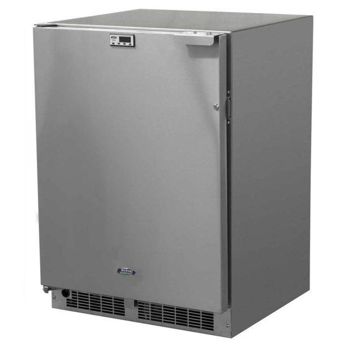 Marvel - 24'' Scientific Refrigerator, Stainless, Solid Door, Lock, Probe Port, Left Hinge - Stainless Steel