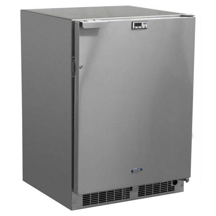 Marvel - 24'' Scientific Refrigerator, Stainless, Solid Door, Lock, Probe Port, Right Hinge - Stainless Steel