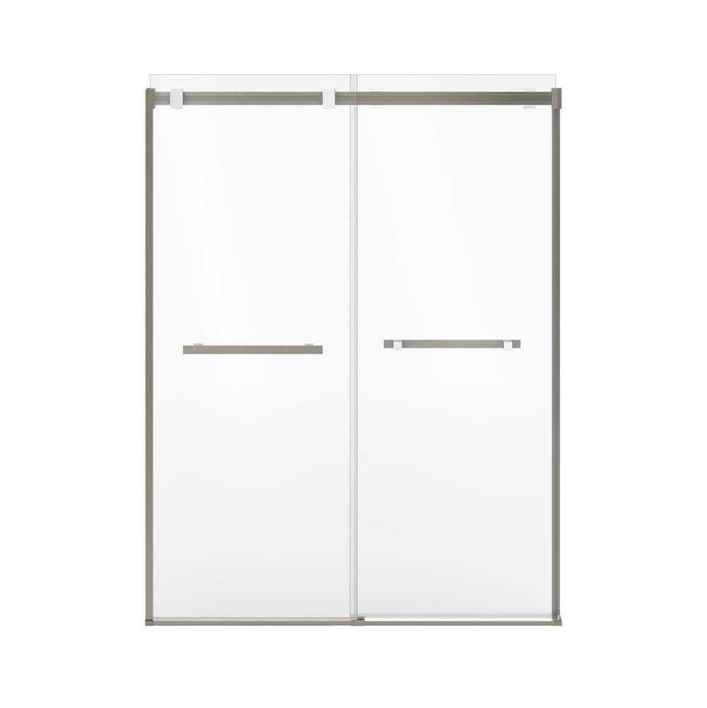 Duel Alto 56-59 X 78 in. 8mm Bypass Shower Door for Alcove Installation with GlassShield glass in Brushed Nickel & Matte White