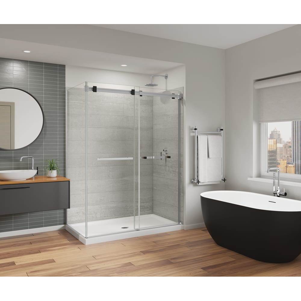 Duel Alto 56-59 X 78 in. 8mm Bypass Shower Door for Alcove Installation with GlassShield glass in Chrome & Matte Black