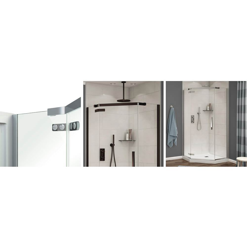 Link Neo-angle 38 x 38 x 75 in. 8mm Pivot Shower Door for Corner Installation with Clear glass in Matte Black