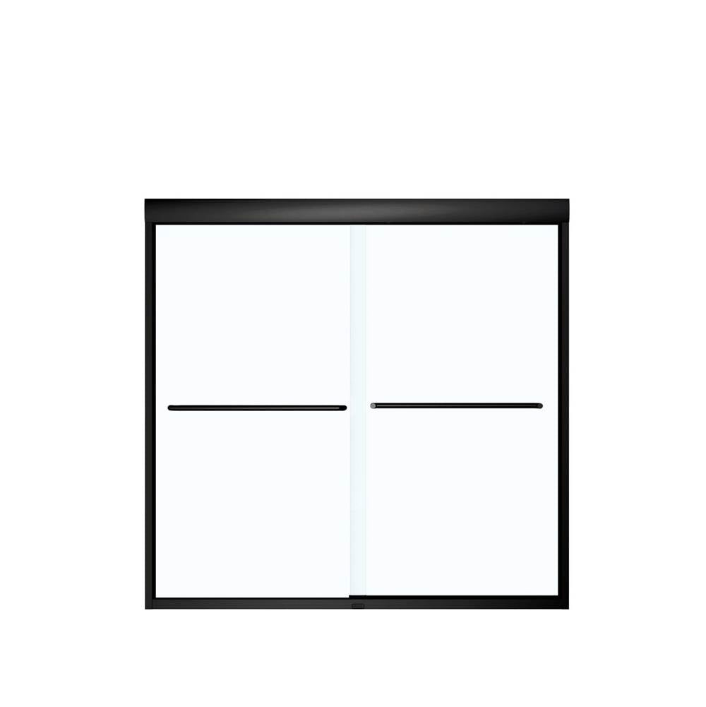 Kameleon 55-59 x 57 in. 6 mm Bypass Tub Door for Alcove Installation with Clear glass in Matte Black