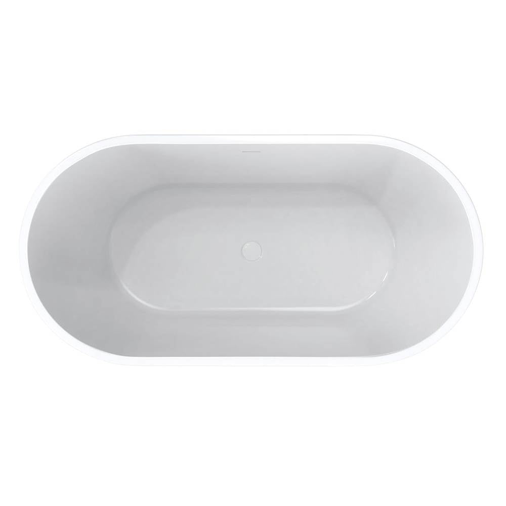 Calinda 60 x 30 Acrylic Freestanding Oval Center Drain Bathtub in Black
