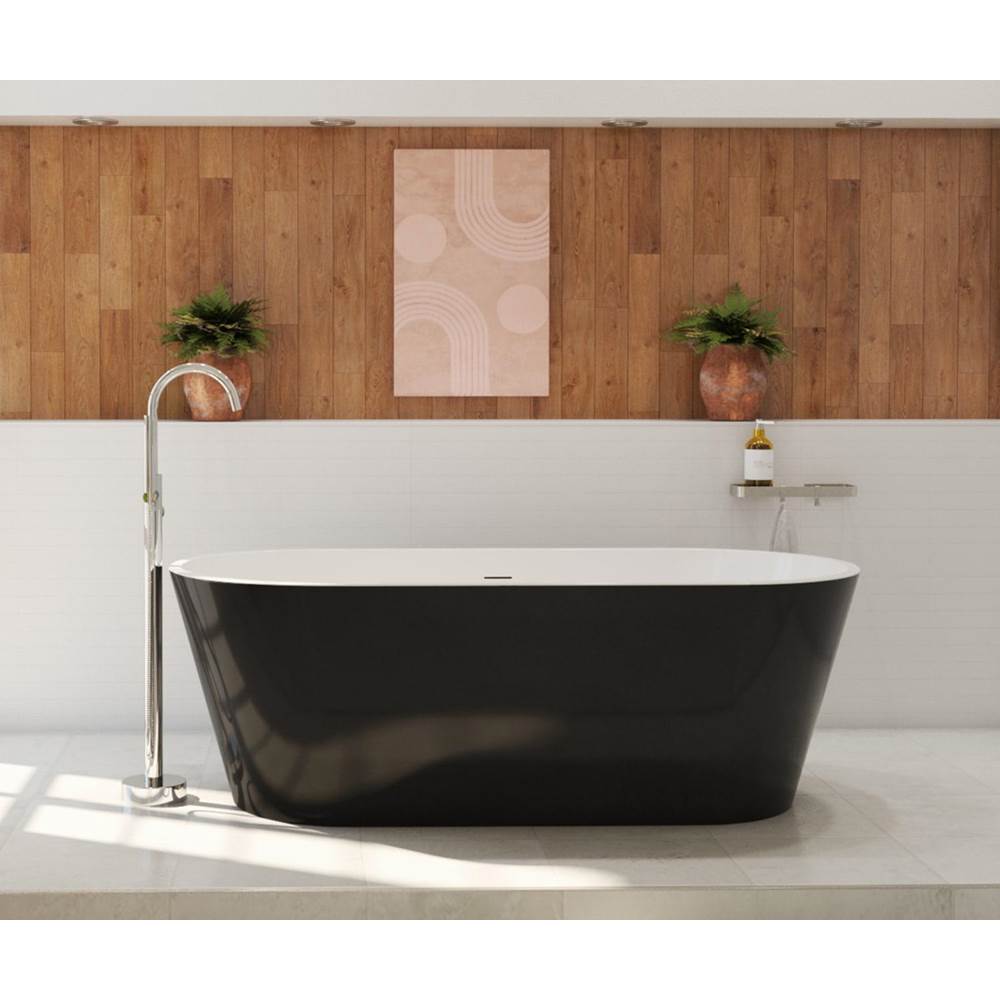 Maax - Calinda 67 x 31 Acrylic Freestanding Oval Center Drain Bathtub in Black - Black