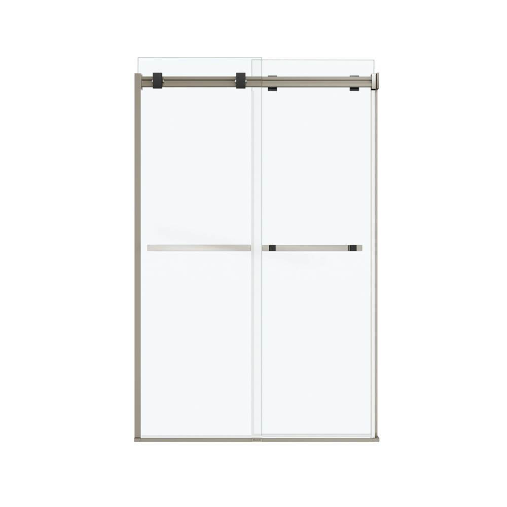 Duel 44-47 x 70.5-74 in. 8 mm Bypass Shower Door for Alcove Installation with Clear glass in Brushed Nickel & Matte Black