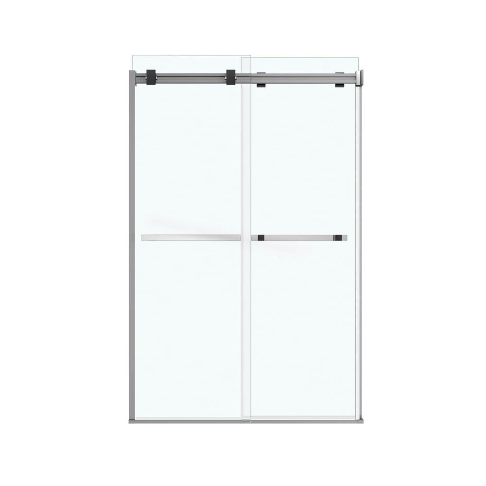 Duel 44-47 x 70.5-74 in. 8 mm Bypass Shower Door for Alcove Installation with Clear glass in Chrome & Matte Black
