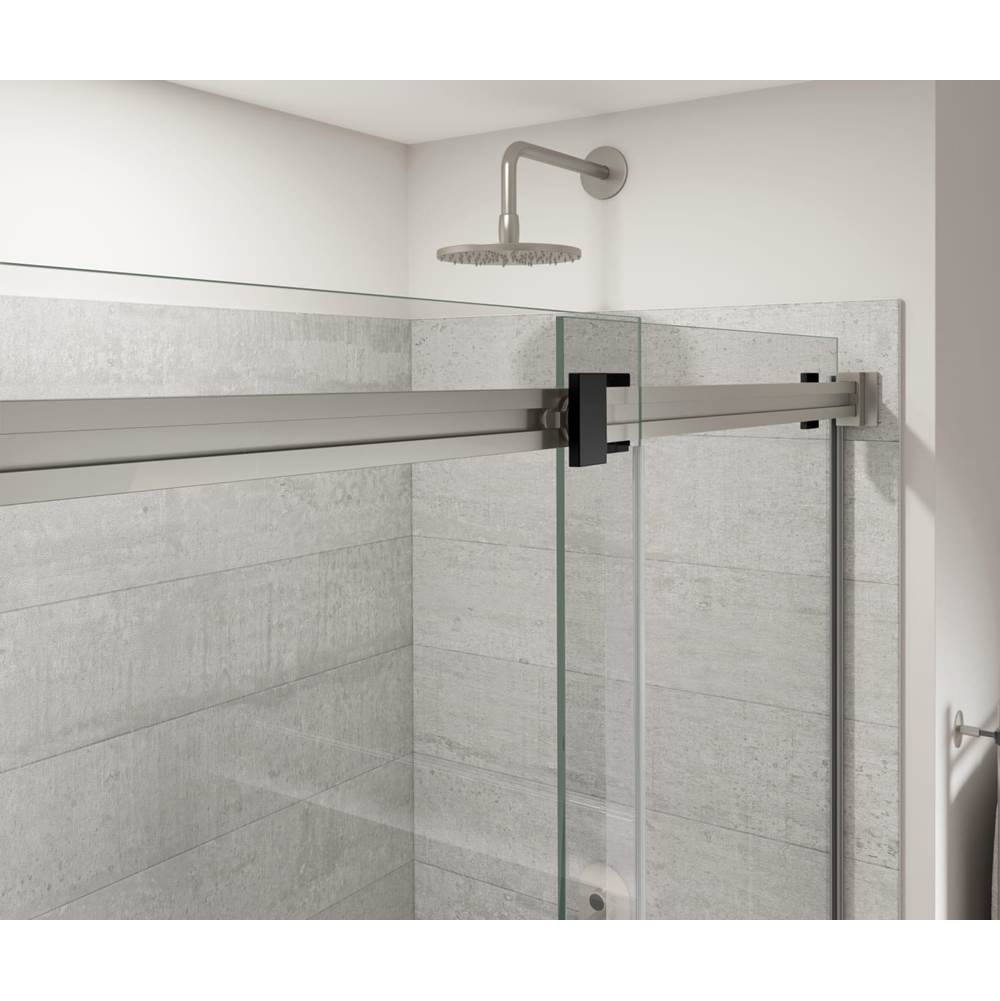 Duel Alto 44-47 X 78 in. 8mm Bypass Shower Door for Alcove Installation with GlassShield glass in Brushed Nickel & Matte Black
