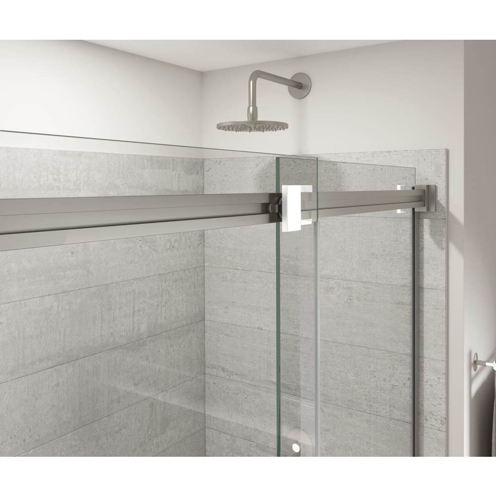 Duel Alto 44-47 X 78 in. 8mm Bypass Shower Door for Alcove Installation with GlassShield glass in Brushed Nickel & Matte White