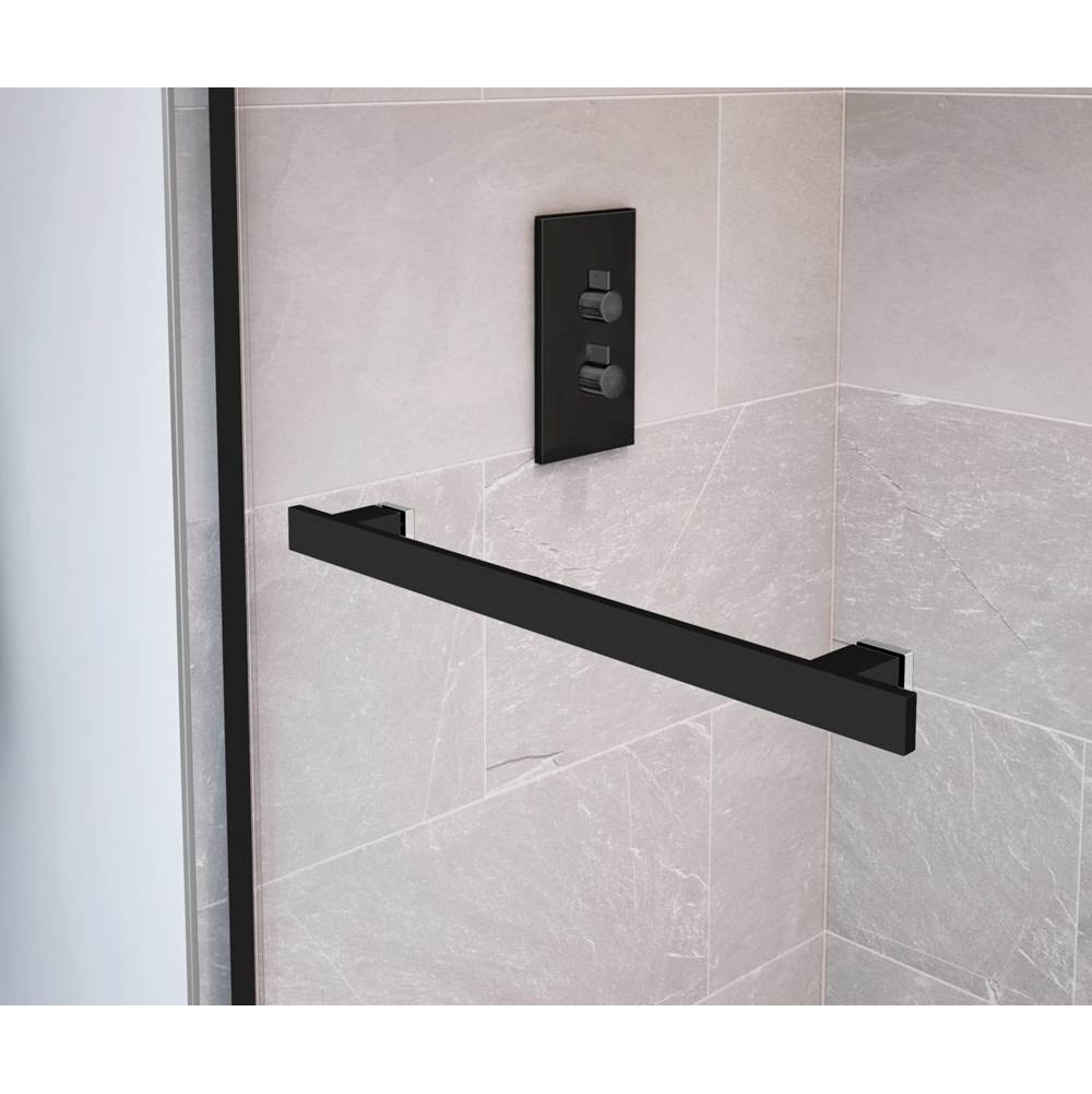 Duel 44-47 x 70.5-74 in. 8 mm Bypass Shower Door for Alcove Installation with Clear glass in Matte Black & Chrome